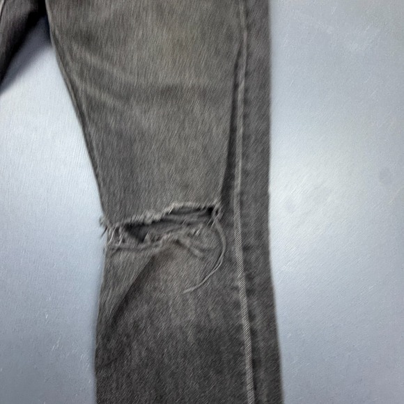 Levi's 501 Skinny Jeans Black Denim Women's Size Small 26 Distressed Premium - Picture 4 of 16